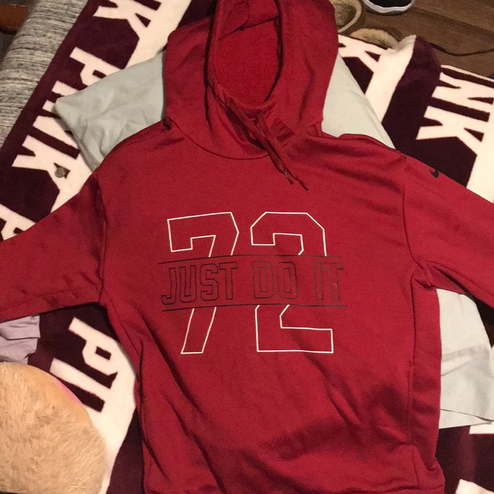 Red nike just do it hoodie